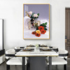 餐厅装饰画现代简约饭厅挂画餐桌，背景墙壁画轻奢酒杯水果单幅墙画