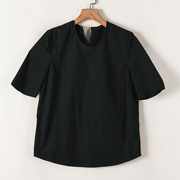 江南系列时尚韩版通勤棉布t恤短袖，套头直筒纯色上衣