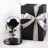 黑色玫瑰永生花礼盒玻璃罩摆件真花送女友男生干花生日礼物圣诞节