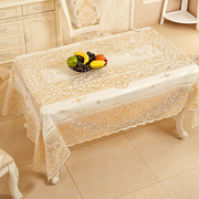 欧式烫金pvc桌布台布防水防油防烫长方形塑料家用茶几布