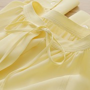 品牌折扣奥特莱斯黄色，高品质水洗19姆米双绉宽松真丝衬衫女夏
