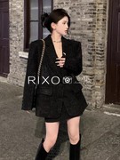 RIXO EXIT法式御姐范气质宽松小香风黑色高级感西装呢子外套女