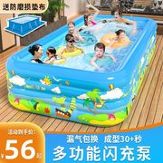 儿童游泳池家用充气加厚耐磨室内折叠婴儿洗澡桶户外小孩戏水水池
