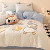 迪士尼全棉贴布绣四件套儿童卡通动漫绣花床单被套三件套床上用品