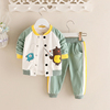 男童秋装两件套0-1-2-3岁酷帅婴儿童衣服潮，洋气4女宝宝春秋季套装