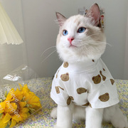 韩国ins猫咪衣服夏季薄款防掉毛布偶小奶猫，可爱宠物狗狗猫猫衣服