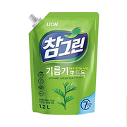 韩国希杰狮王洗洁精 常绿秀手绿茶洗涤剂补充装家庭装1.2L