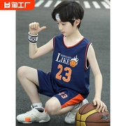 李宁男童篮球服套装薄款2024中大童运动夏装儿童装背心速干衣