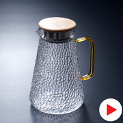 冷水壶玻璃家用大容量锤纹，壶凉水杯耐热耐高温加厚防爆凉开水茶壶