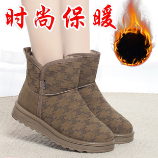 女2024冬季老北京布鞋，加绒棉鞋防滑外穿雪地靴休闲时尚短靴子