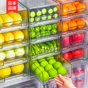 日本冰箱冷冻抽屉式收纳盒鸡蛋专用保鲜盒食品级抽拉储物整理神器