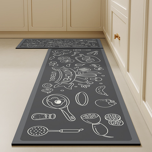 高级感厨房地垫硅藻泥，吸水吸油免洗门垫，防水防油防滑脚垫耐脏地毯
