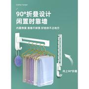 浴室晾衣架挂钩室内伸缩杆免打孔宿舍卫生间多功能 l型浴帘杆撑杆