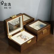 高档高档手表收纳盒实木质，放手表盒子，多位腕表收藏陈列透明展示盒