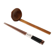 耳耳家居日式实木筷子勺子套装木质，一人食餐具拉面勺汤勺木筷子