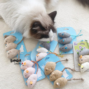 丑萌丑萌的3只老鼠猫咪玩具小老鼠 逗猫棒猫薄荷玩具套装