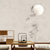 现代新中式水墨竹子墙纸客厅电视，背景墙壁纸素雅壁布书房卧室墙布