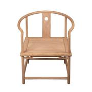 新中式圈椅三件套仿古太师椅打坐椅茶椅官帽椅老榆木白胚实木椅子