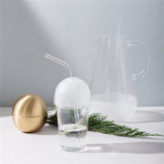 意大利Paola C.饮水杯冷水壶吸管杯透明玻璃蓝色高颜值餐厅礼物