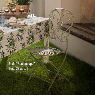 复古田园绿色铁艺桌椅，庭院花园阳台天台折叠椅子法式休闲户外圆桌