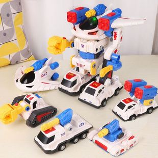 变形儿童玩具金刚合体系列益智类男孩汽车恐龙磁力机甲拼装塑胶批