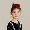 韩国高级感烫金丝绒儿童蝴蝶结发夹，公主优雅顶夹女童后脑勺鸭嘴夹