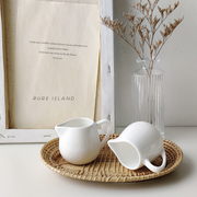 白屿 胖奶盅纯白陶瓷迷你可爱小奶杯咖啡量杯浓缩咖啡盎司杯