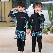 儿童泳衣分体长袖长裤速干潜水服学游泳2023学生小中大童少女