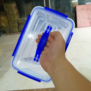 塑料密封盒食品盒保鲜盒手提式冰，箱盒长方形干货收纳盒透明手提盒
