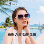 海伦凯勒2024大牌墨镜女白框，太阳眼镜妈妈款配近视，偏光镜防紫外线