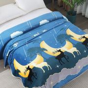 春秋珊瑚绒毯子铺床加厚床单学生单人办公室空调沙发法兰绒小毛毯