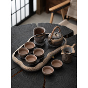 粗陶功夫茶具套装家用高档小型家用中式复古茶壶茶杯干泡茶盘