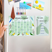 创意冰箱贴饰周月计划留言记事板，备忘磁吸磁，铁磁性留言板装饰贴饰