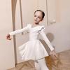 儿童舞蹈服白色雪纺，秋冬长袖练功服女童考级，中国舞练舞衣芭蕾舞裙