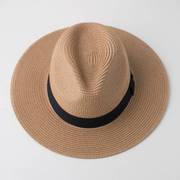 草帽男款遮阳户外透气男生凉帽男式夏季礼帽男士巴拿马草帽子