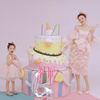 展会影楼亲子主题服装母女韩式时尚潮拍写真粉色花朵礼服套装