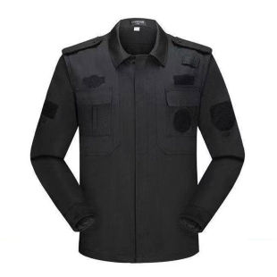 保安工作服春秋冬黑色长袖，衬衣保安制服冬装，透气衣服保安服上衣