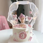 贝拉公主蛋糕装饰摆件天使小女孩仙女芭蕾舞贝拉女孩插牌插件