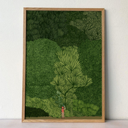 Forest 英国设计插画海报 清新绿色森林抽象创意家居装饰画芯画报