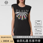 PHILIPP PLEIN/PP T恤 女士图案垫肩无袖T恤裙