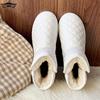 冬季棉鞋女2023厚底雪地靴外穿保暖菱格加绒棉靴防滑面包棉靴