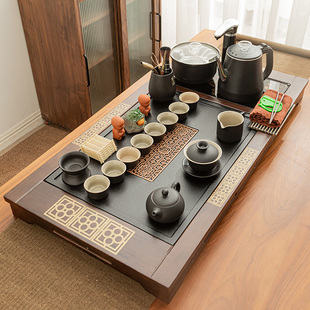整套茶具套装全自动烧水壶一体茶盘高档家用客厅功夫茶台茶道