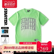 STARTER荧光系列短袖oversize情侣款潮流T恤纯棉绿色运动上衣