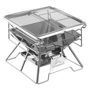 柯曼加厚不锈钢烧烤炉 户外便携式可折叠烧烤架 家用木炭烤炉