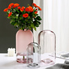 欧式简约花瓶创意ins玻璃花，器客厅餐桌小口家居鲜花插画工艺品
