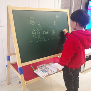 大号儿童书写板双面磁性可升降画板支架式黑板白板小孩家用教学板