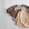 韩版儿童纯棉长袖t恤春季宝宝内搭打底衫撞色蝙蝠袖上衣