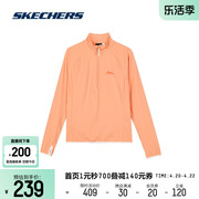 skechers斯凯奇2024春季女子针织，长袖t恤衫弹力插肩休闲运动