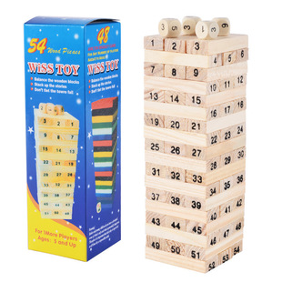 积木叠叠乐数字叠叠高层层叠抽木条儿童益智玩具，亲子互动桌面游戏