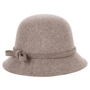 帽子中老年户外纯羊毛盆帽欧美英伦风女士礼帽秋冬季保暖毡帽